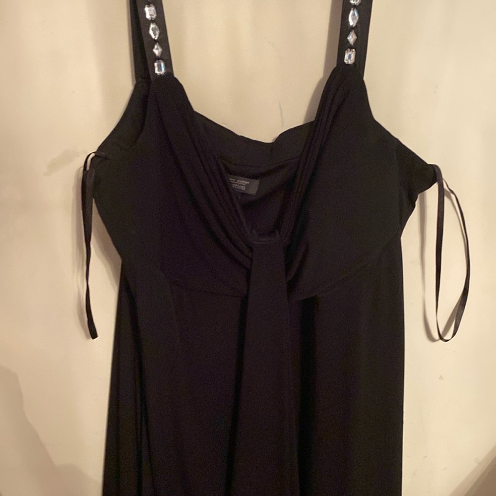 Dress Barn Black Dress With Gems On Straps